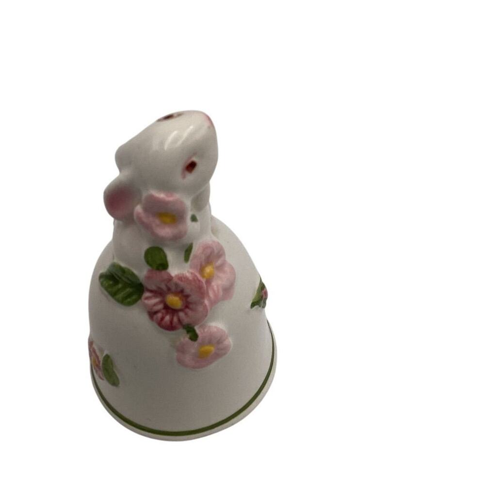 Vintage‎ 1984 Avon Pink Bunny Rabbit Bell Hand-Painted Easter Decor